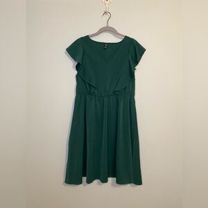 Shein Curve Ruffle Front Sleeveless Dress, Size 0X, Green